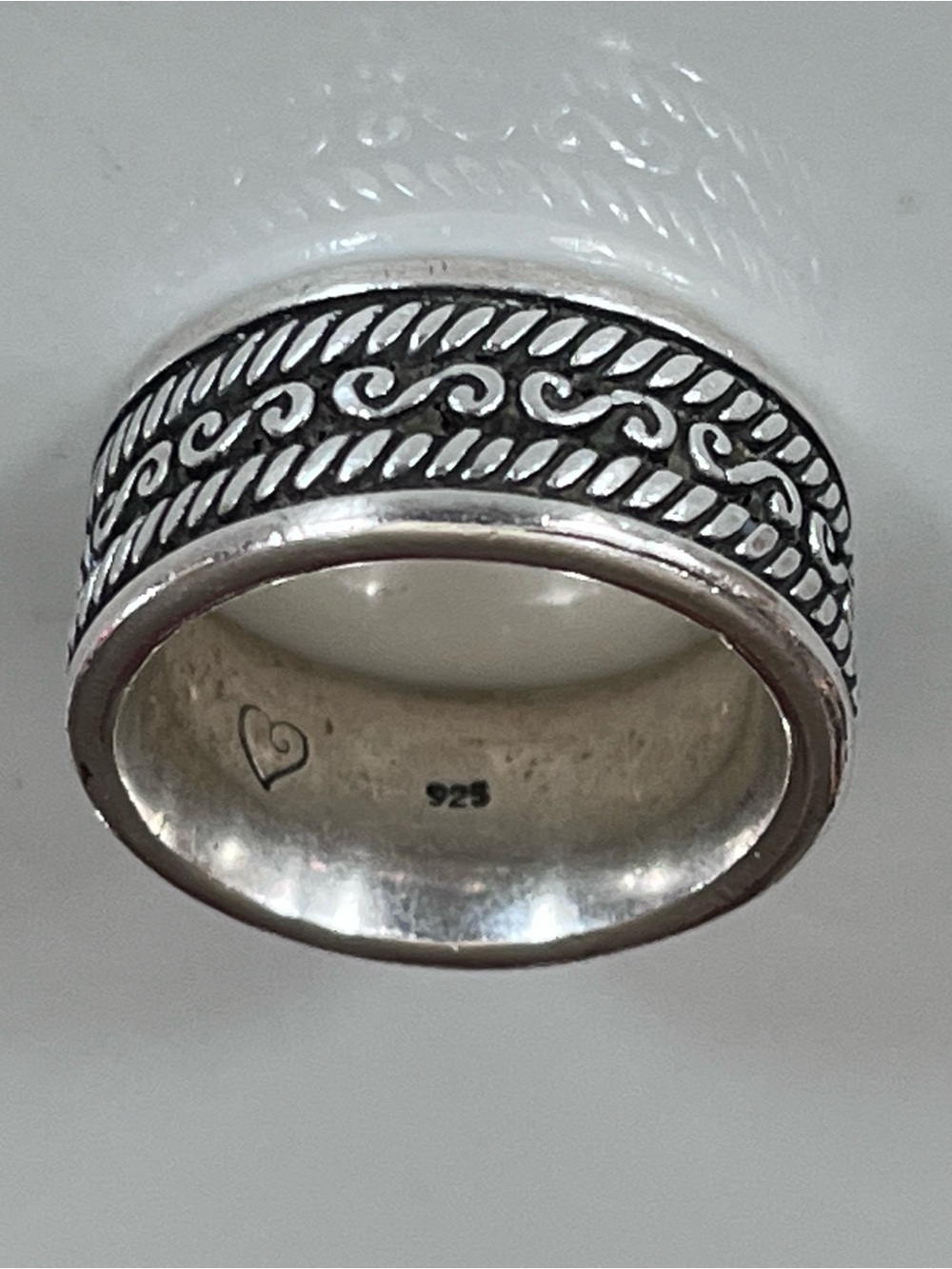Brighton Sterling Silver 925 Rope & Scroll Band Ring - Silver 7.25